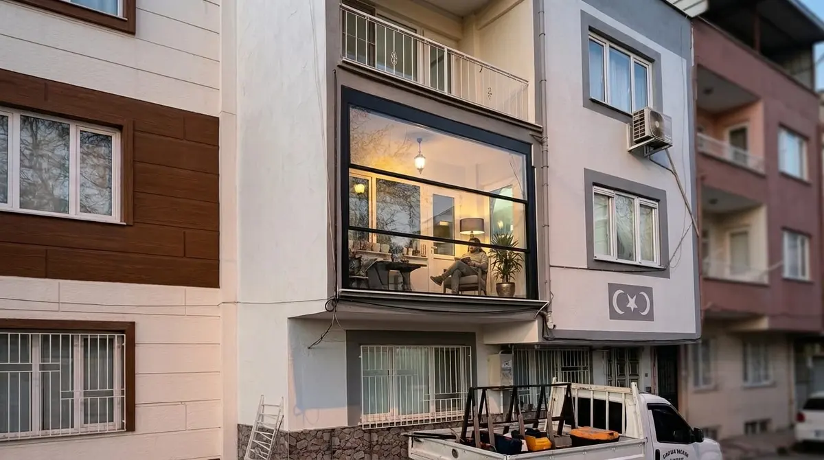 Apartman giyotin cam balkon