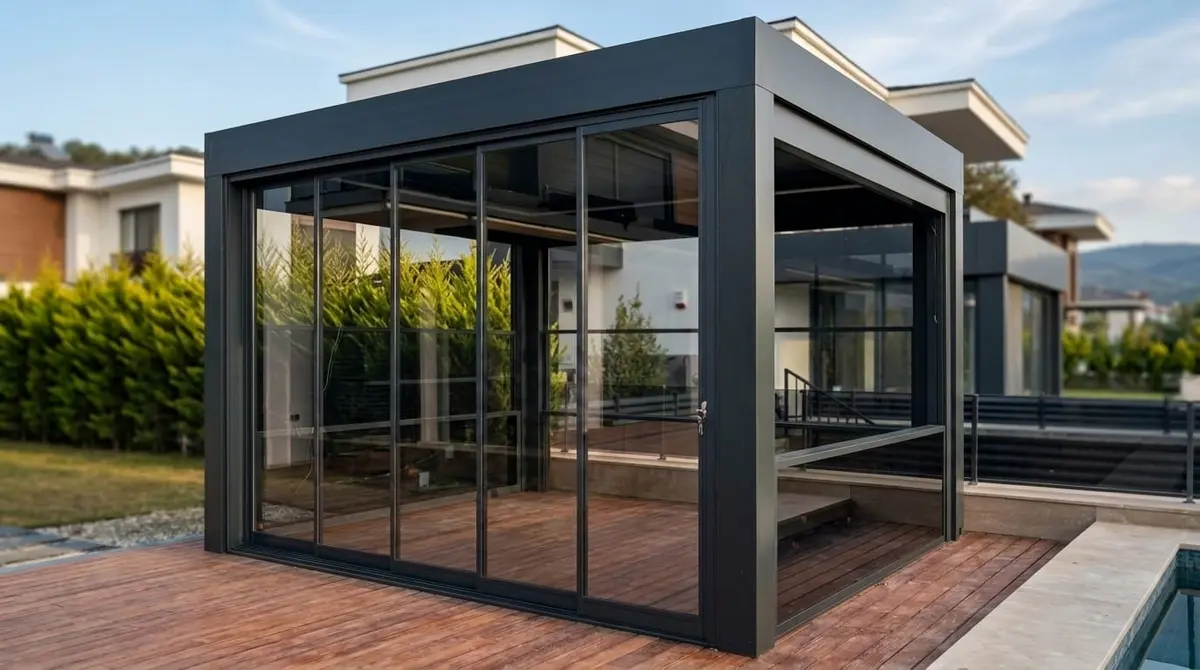 Bahçe bağımsız bioklimatik pergola