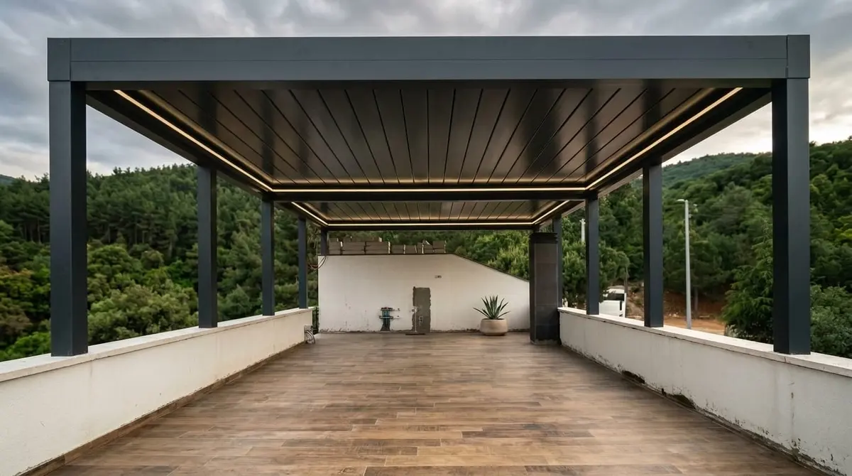 Bioklimatik pergola orman manzara